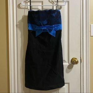vintage blue seductions cocktail dress